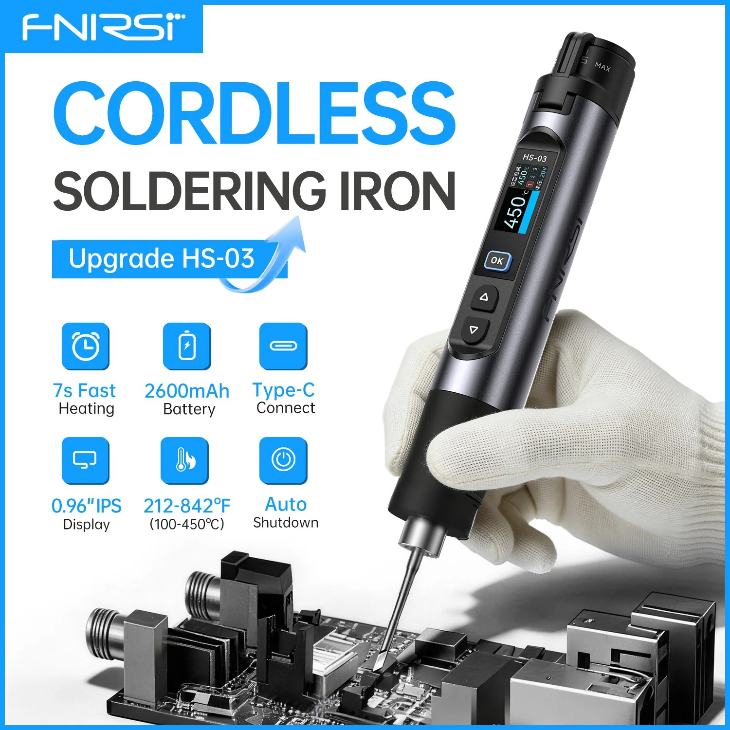 HS03 Plus 100-450 ° Soldador I - Electronics Repair Plus reseña y precio